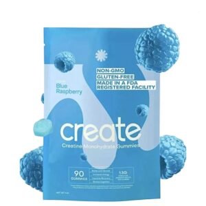 Create Creatine Monohydrate Gummies for Men & Women, (Blue Raspberry) 90 Count