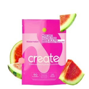 Create Creatine Monohydrate Gummies for Men & Women, (Sour Cherry) 90 Count