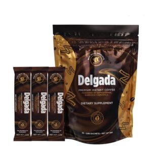 Delgada Instant Coffee – Premium Garcinia Cambogia and Ganoderma, Rich Bold Taste – 30 Sachets